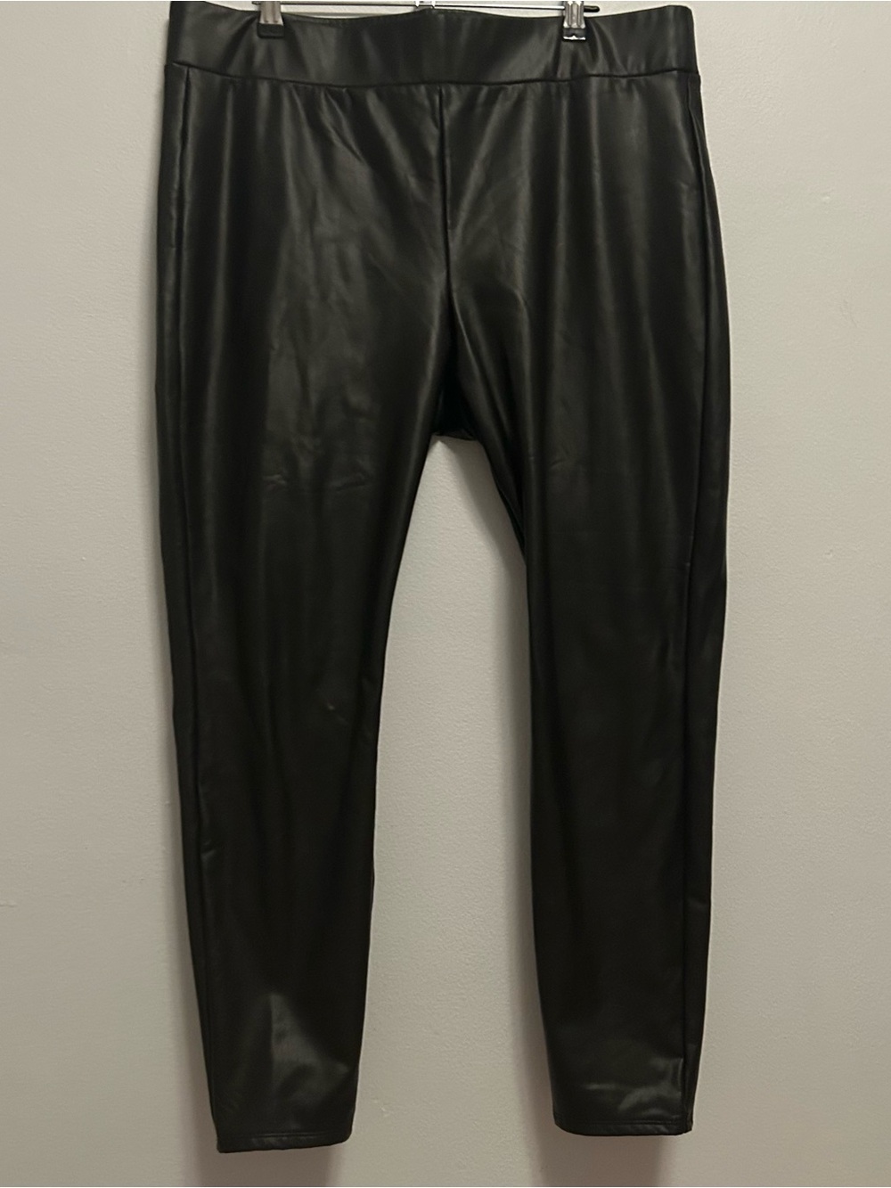 LOFT Black Faux Leather Slim Pants